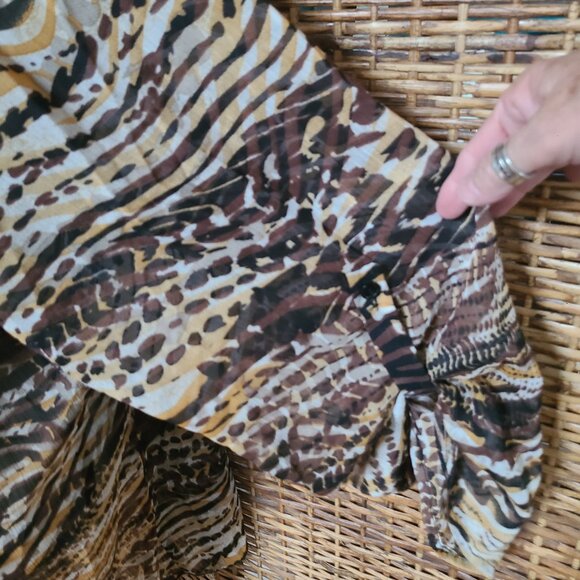 NWT Avenue Sz 30/32 Kimono Jacket Topper Cover Up Waterfall Boho Flowy Browns - Picture 5 of 6